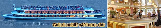 Rheinschifffahrt Schiff mieten Galerieschiff auf dem Niederrhein zwischen Emmerich, Wesel, Duisburg, Dsseldorf, Leverkusen und Kln am Rhein.